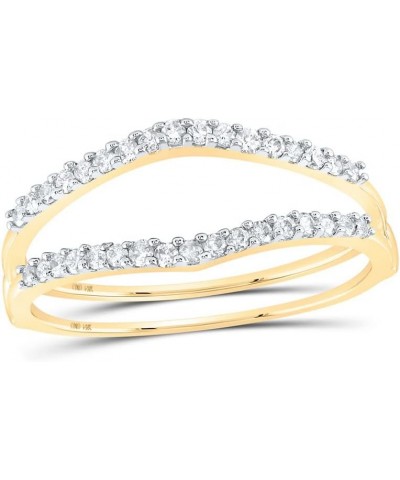 Solid 14K Yellow Gold Real Natural Diamond Ring for Women Guard Wrap Enhancer Wedding Band 1/4 Carat (.25 Cttw) $206.31 Rings