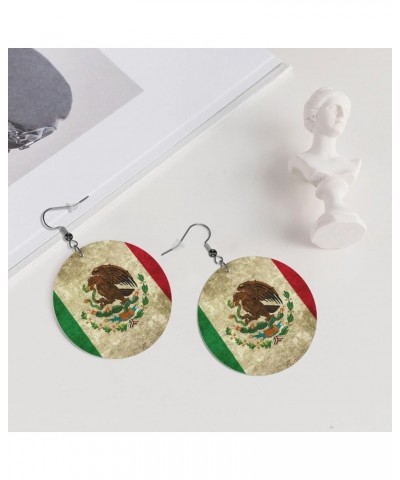 2022 World Football Teams National Flag Women Round Leather Earrings Soccer Dangle Earrings for Girls National Soccer Team Fa...