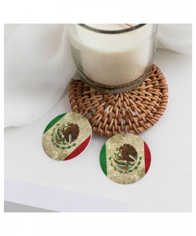 2022 World Football Teams National Flag Women Round Leather Earrings Soccer Dangle Earrings for Girls National Soccer Team Fa...