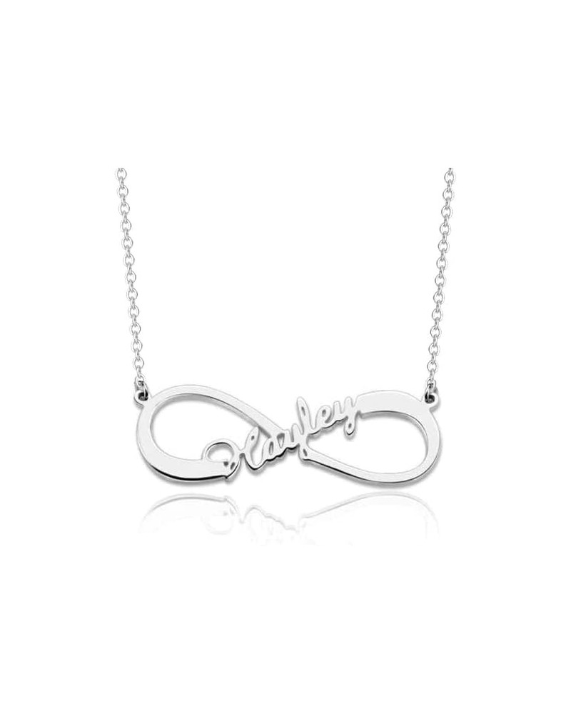 1-8 Names Infinity Necklace Personalized for Women 925 Sterling Silver Custom Name Necklace 1-8 Name Infinity Pendant Necklac...