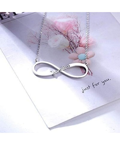 1-8 Names Infinity Necklace Personalized for Women 925 Sterling Silver Custom Name Necklace 1-8 Name Infinity Pendant Necklac...