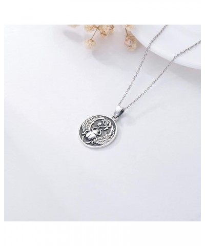 Mothers Day Gifts Eye of Horus Necklace Scarab Pendant Sterling Silver Eye of Providence Ankh Horus Eye Ancient Egyptian Prot...