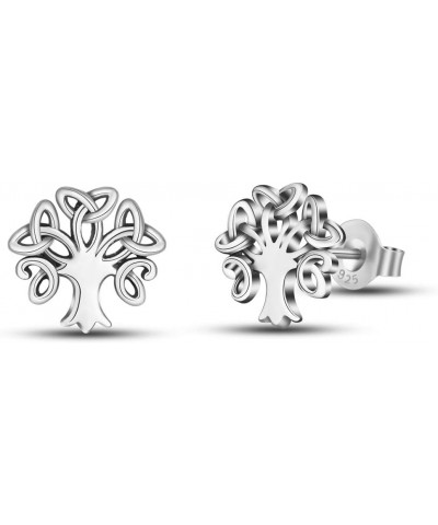 925 Sterling Silver Celtic Knot Stud Earrings for Women Girls, Small Irish Jewelry 6-10 mm 8mm Tree of Life $15.11 Earrings