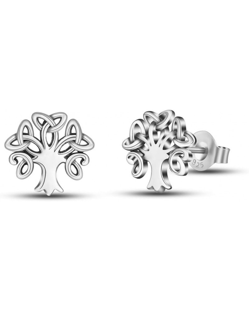 925 Sterling Silver Celtic Knot Stud Earrings for Women Girls, Small Irish Jewelry 6-10 mm 8mm Tree of Life $15.11 Earrings