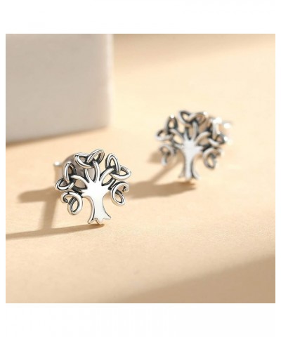 925 Sterling Silver Celtic Knot Stud Earrings for Women Girls, Small Irish Jewelry 6-10 mm 8mm Tree of Life $15.11 Earrings