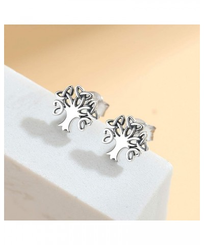 925 Sterling Silver Celtic Knot Stud Earrings for Women Girls, Small Irish Jewelry 6-10 mm 8mm Tree of Life $15.11 Earrings