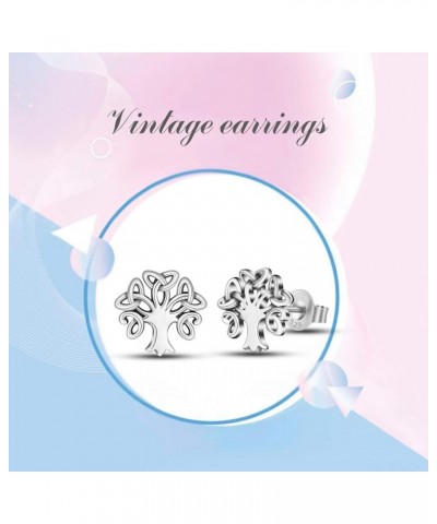 925 Sterling Silver Celtic Knot Stud Earrings for Women Girls, Small Irish Jewelry 6-10 mm 8mm Tree of Life $15.11 Earrings