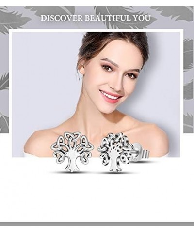 925 Sterling Silver Celtic Knot Stud Earrings for Women Girls, Small Irish Jewelry 6-10 mm 8mm Tree of Life $15.11 Earrings