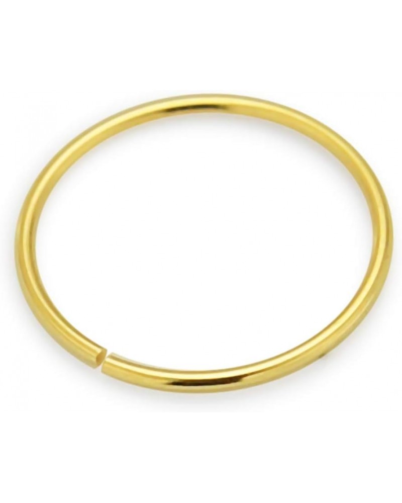 10K Solid Yellow Gold 22 Gauge - 8MM Length Seamless Open Hoop Nose Piercing Ring Yellow Gold $7.69 Body Jewelry