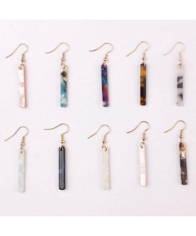 Acrylic Colorful Rectangle Dangling Earrings For Women, Cute Black White Red Green Orange Pink Purple Blue Yellow Drop Dangle...