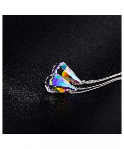 925 Sterling Silver Teardrop Drop Dangle Earrings with Aurora Borealis Austrian Crystals Aurora Borealis Raindrop $16.63 Earr...