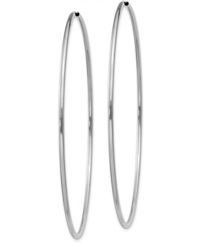 14k White Gold 1.5mm Polished Endle Sterling Silver Hoop Earrings 63.0 Millimeters $77.06 Earrings