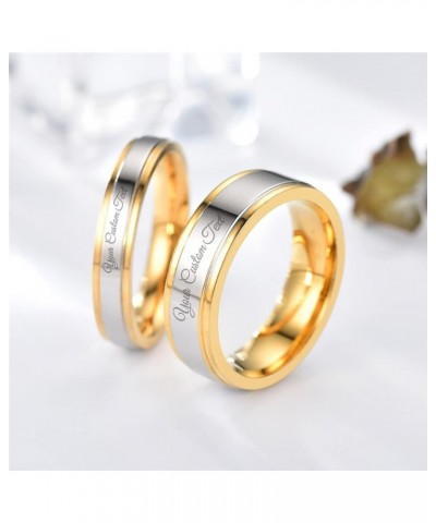 Personalized Couple Ring Bands for Him and Her Engraving Promise Matching Rings for Couples Stainless Steel Bands Sets for Me...