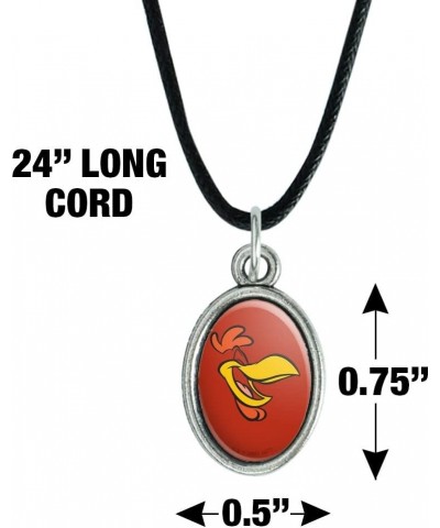 Looney Tunes Foghorn Leghorn Face Antiqued Oval Charm Pendant with Black Satin Cord $10.61 Necklaces