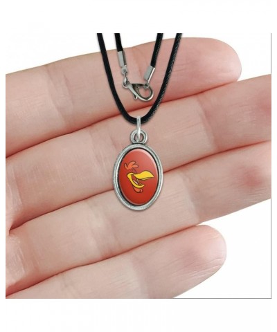 Looney Tunes Foghorn Leghorn Face Antiqued Oval Charm Pendant with Black Satin Cord $10.61 Necklaces