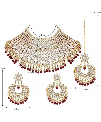 Indian Ethnic Wedding Wear Necklace Set Maroon 1 $23.97 Jewelry Sets