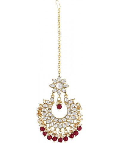 Indian Ethnic Wedding Wear Necklace Set Maroon 1 $23.97 Jewelry Sets