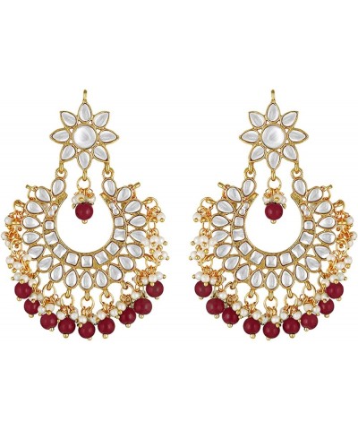 Indian Ethnic Wedding Wear Necklace Set Maroon 1 $23.97 Jewelry Sets