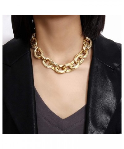 Chunky Choker Necklaces Gold Layered Necklace for Women Dainty O Link Necklace Cuban Link Chain Necklaces Punk Hip-hop Jewelr...