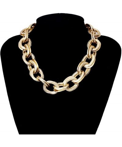 Chunky Choker Necklaces Gold Layered Necklace for Women Dainty O Link Necklace Cuban Link Chain Necklaces Punk Hip-hop Jewelr...