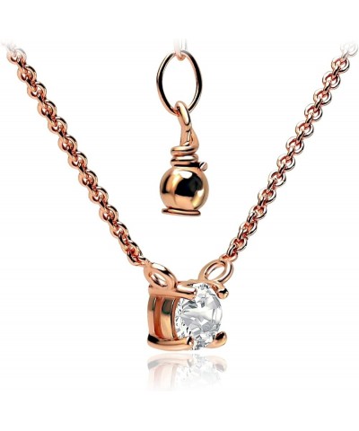 Sterling Silver 1/4 or 1/3 Carat Lab Grown Diamond 4mm Round Solitaire Choker Necklace Rose Gold 0.33 carats $88.92 Necklaces