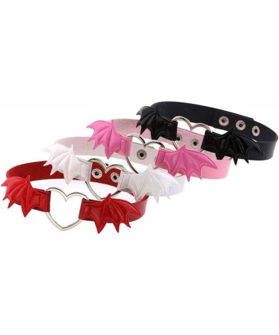 Punk Love Heart Choker Bat Wings Collar Gothic PU Leather Necklace Neck Accessories Red $8.54 Necklaces