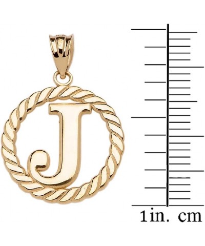 10k Yellow Gold Roped Circle "A-Z" Initial Pendant Necklace 16.0 Inches J $76.99 Necklaces