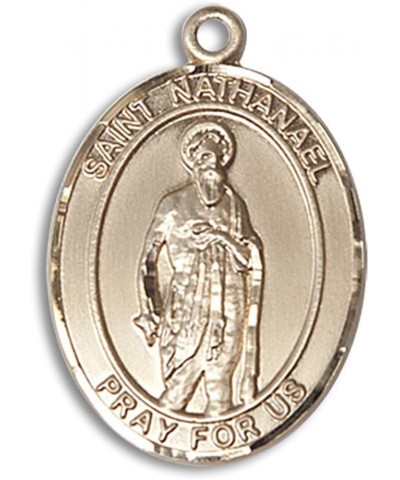 14 Karat Gold Catholic Patron Saint Medal Pendant, 1 Inch Saint Nathanael $568.63 Necklaces