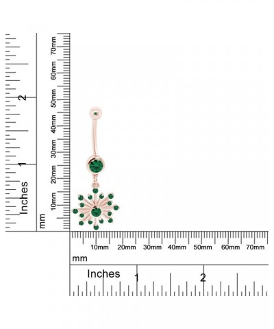 Snowflake Belly Button Navel Ring in 14K Gold Over Sterling Silver Rose Gold Over : Simulated Emerald $24.90 Rings