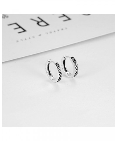 Celtic Hoop Earrings 925 Sterling Silver Black Earrings Sleeper Earrings Birthday Gifts for Men Women B $18.62 Earrings