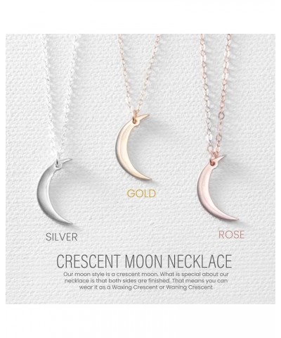 Moon Necklace - Dainty Crescent Moon Necklace for Women (Made in The USA Rose Gold $13.97 Necklaces