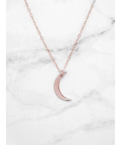 Moon Necklace - Dainty Crescent Moon Necklace for Women (Made in The USA Rose Gold $13.97 Necklaces