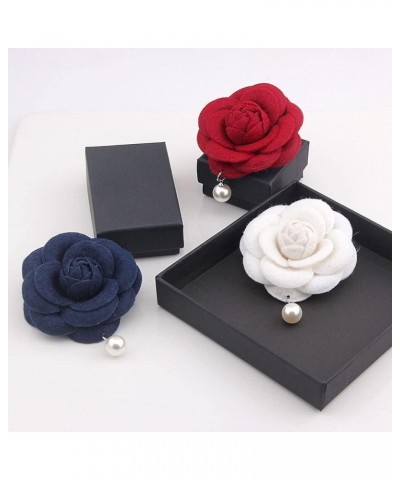 6PCS Fabric Camellia Flower Brooch Pins for Women Fashion Brooch Pins Pearl Tassel Corsage Jewelry Brooches Gifts Rose Red $9...