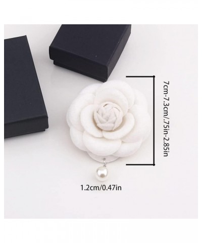 6PCS Fabric Camellia Flower Brooch Pins for Women Fashion Brooch Pins Pearl Tassel Corsage Jewelry Brooches Gifts Rose Red $9...