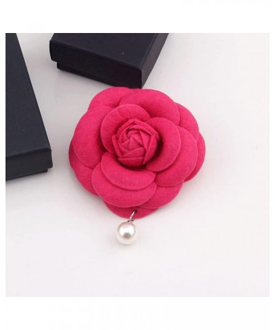 6PCS Fabric Camellia Flower Brooch Pins for Women Fashion Brooch Pins Pearl Tassel Corsage Jewelry Brooches Gifts Rose Red $9...