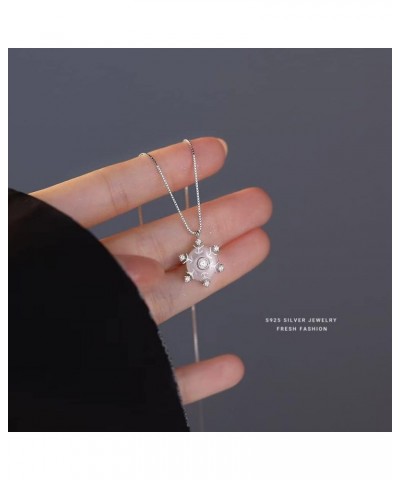 Snowflake necklace Rotating little snowflake pendant Ladies snowflake necklace Snowflake gift for girls $11.73 Necklaces