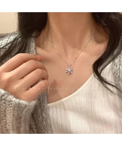 Snowflake necklace Rotating little snowflake pendant Ladies snowflake necklace Snowflake gift for girls $11.73 Necklaces