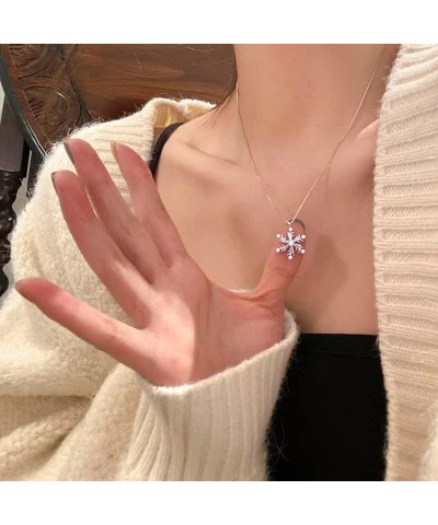 Snowflake necklace Rotating little snowflake pendant Ladies snowflake necklace Snowflake gift for girls $11.73 Necklaces