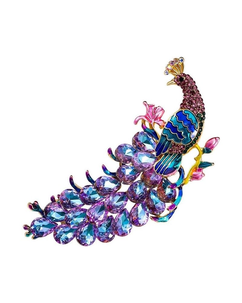 Animals Birds Feather Brooches for Women/Men Fashion Ornamental Rhinestone Broach Pins Gifts Rhinestone Peacock $13.74 Brooch...