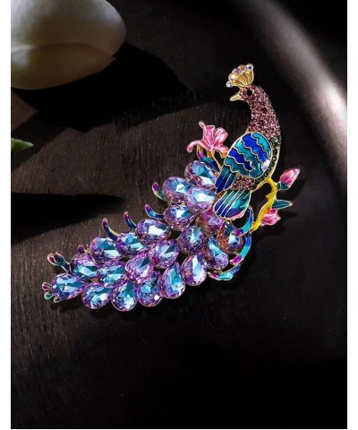 Animals Birds Feather Brooches for Women/Men Fashion Ornamental Rhinestone Broach Pins Gifts Rhinestone Peacock $13.74 Brooch...