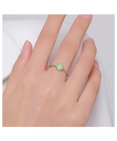 Opal Heart Ring for Women Girls 925 Sterling Silver Adjustable Finger Band Love Heart Engagement Promise Rings Dangle Ball Li...