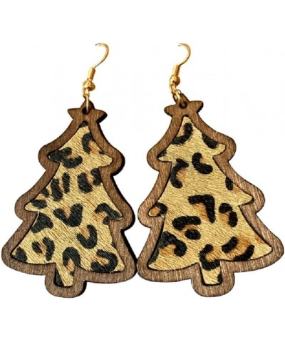 Colorful Christmas Tree Star Resin Acrylic Dangle Earrings for Women Girls Lightweight Leopard Floral Cow Print Fur Leather S...