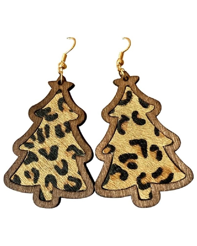 Colorful Christmas Tree Star Resin Acrylic Dangle Earrings for Women Girls Lightweight Leopard Floral Cow Print Fur Leather S...