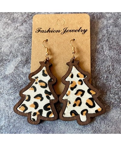 Colorful Christmas Tree Star Resin Acrylic Dangle Earrings for Women Girls Lightweight Leopard Floral Cow Print Fur Leather S...