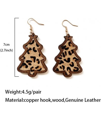 Colorful Christmas Tree Star Resin Acrylic Dangle Earrings for Women Girls Lightweight Leopard Floral Cow Print Fur Leather S...