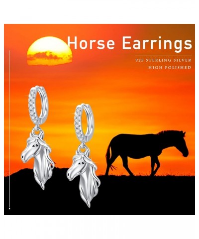 Horse Earrings for Women 925 Sterling Silver Animal Horse Earrings Hypoallergenic Cute Horse Jewelry Gifts for Women Girls Ho...