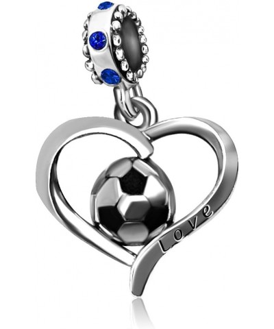 Football Charm Soccer FIFA World Cup Sport Heart Birthstone Charms for Bracelets Father Daughter Brother Son Jewelry Blue $8....