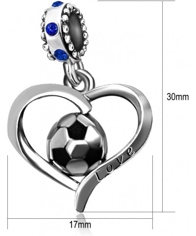 Football Charm Soccer FIFA World Cup Sport Heart Birthstone Charms for Bracelets Father Daughter Brother Son Jewelry Blue $8....