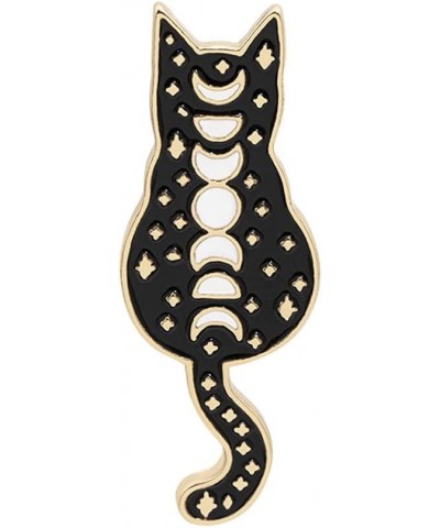 Black Enamel Color Magic Cat Safe Lapel Pin and Brooch Lazy Cat Lady Lonely cat $8.20 Brooches & Pins