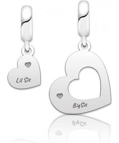 Love Mom Mother Heart Charm Dangle Bead For European Bracelet Heart-Big Sis Lil Sis $7.50 Bracelets